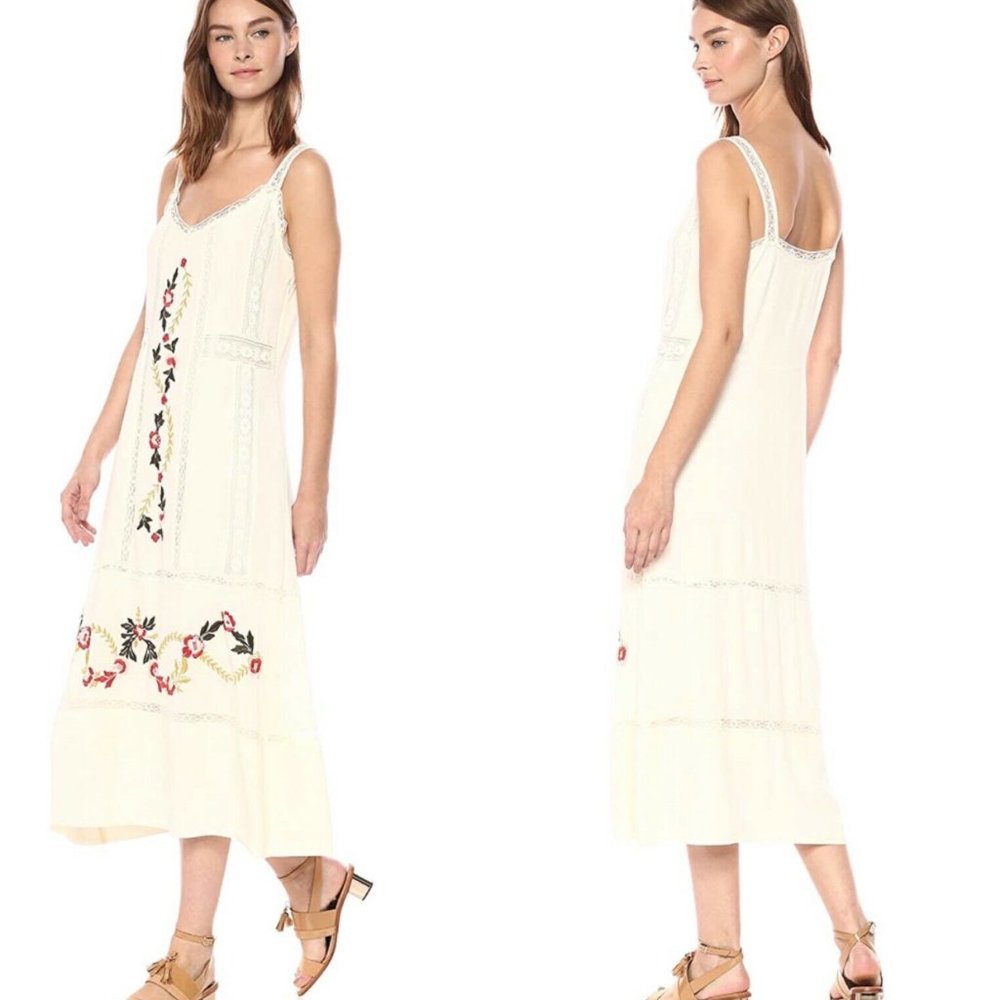 Nanette Lepore Palomino White Embroidered Midi